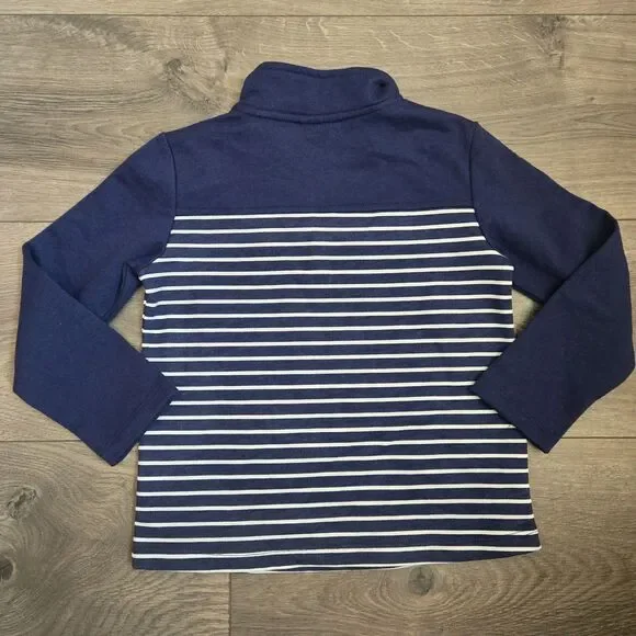 NWT Crown & Ivy Kids 3T Navy Half Zip Pullover Striped Cotton Blend Long Sleeve - Picture 8 of 8